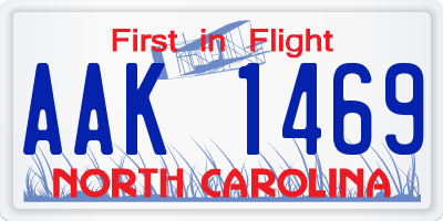 NC license plate AAK1469