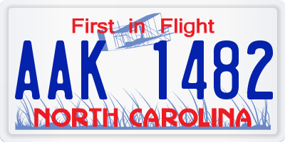 NC license plate AAK1482