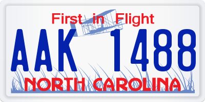 NC license plate AAK1488