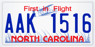 NC license plate AAK1516