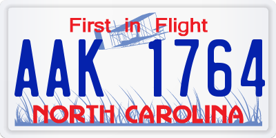 NC license plate AAK1764