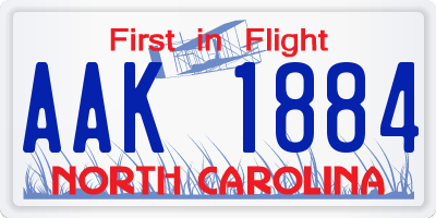 NC license plate AAK1884