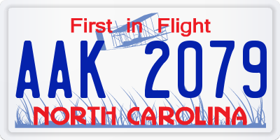 NC license plate AAK2079