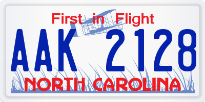 NC license plate AAK2128