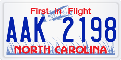 NC license plate AAK2198
