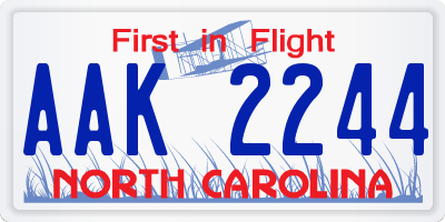 NC license plate AAK2244