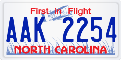 NC license plate AAK2254
