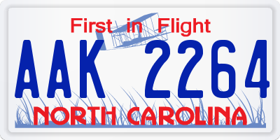 NC license plate AAK2264
