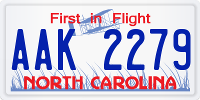 NC license plate AAK2279