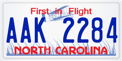 NC license plate AAK2284
