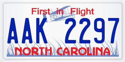 NC license plate AAK2297