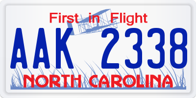 NC license plate AAK2338