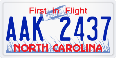 NC license plate AAK2437