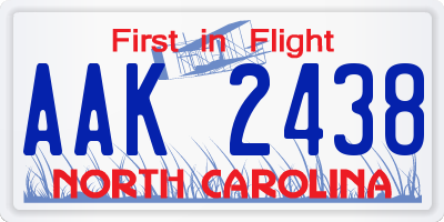 NC license plate AAK2438