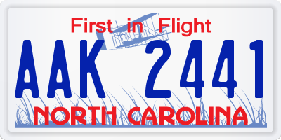 NC license plate AAK2441