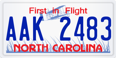 NC license plate AAK2483