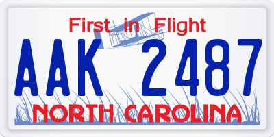 NC license plate AAK2487