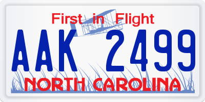 NC license plate AAK2499