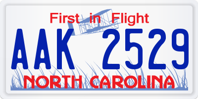 NC license plate AAK2529