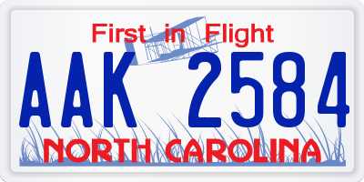 NC license plate AAK2584