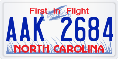 NC license plate AAK2684