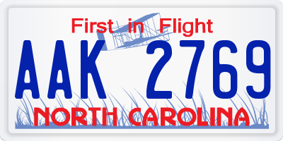 NC license plate AAK2769
