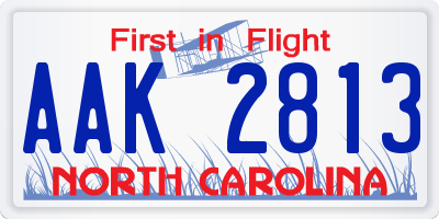 NC license plate AAK2813