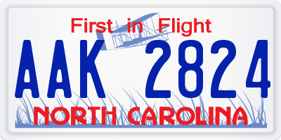 NC license plate AAK2824
