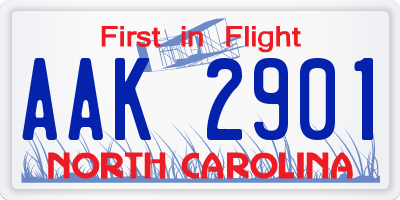 NC license plate AAK2901