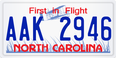 NC license plate AAK2946