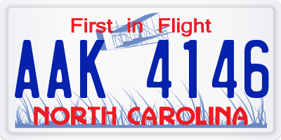 NC license plate AAK4146