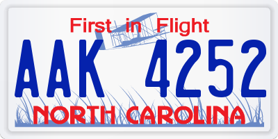 NC license plate AAK4252