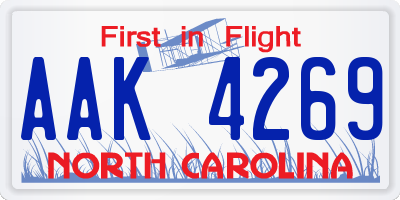 NC license plate AAK4269