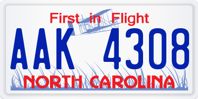 NC license plate AAK4308