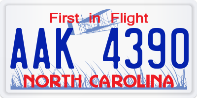 NC license plate AAK4390