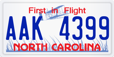 NC license plate AAK4399