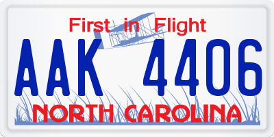 NC license plate AAK4406