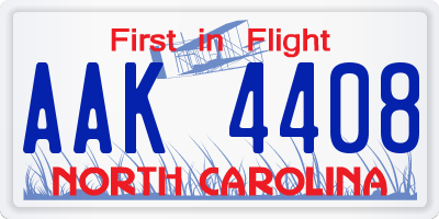 NC license plate AAK4408