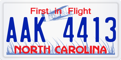 NC license plate AAK4413