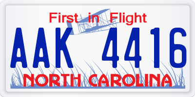NC license plate AAK4416