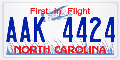 NC license plate AAK4424