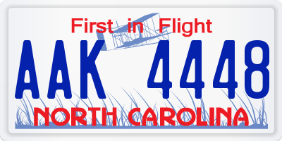NC license plate AAK4448