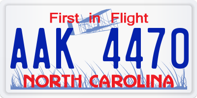 NC license plate AAK4470