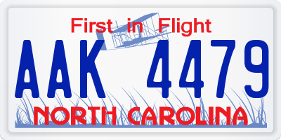 NC license plate AAK4479