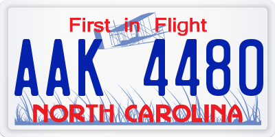 NC license plate AAK4480