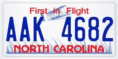 NC license plate AAK4682