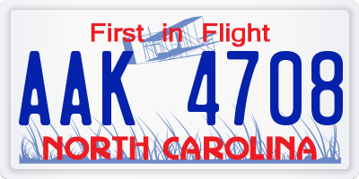 NC license plate AAK4708
