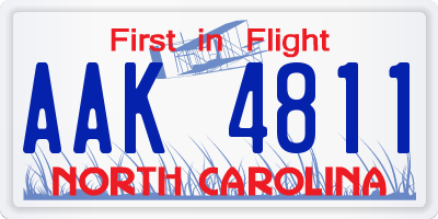 NC license plate AAK4811