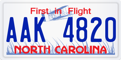 NC license plate AAK4820