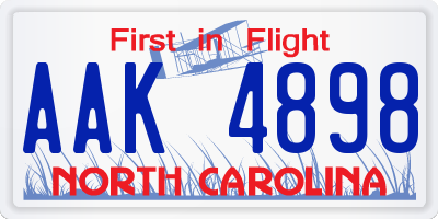 NC license plate AAK4898